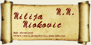 Milija Mioković vizit kartica